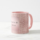 Sparkle Rose Gold Glam Brown Glitzer Tasse (VorderseiteRechts)