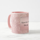 Sparkle Rose Gold Glam Brown Glitzer Tasse (Vorderseite Links)