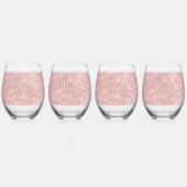 Sparkle Rose Gold Glam Brown Glitzer Weinglas Ohne Stiel (Vorderseite)