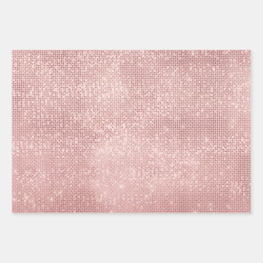 Sparkle Rose Gold Glam Geschenkpapier Set (Vorderseite 3)