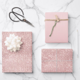 Sparkle Rose Gold Glam Geschenkpapier Set