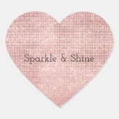Sparkle Rose Gold Glam Herz-Aufkleber (Vorderseite)