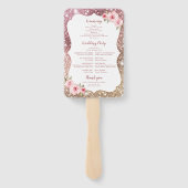 Sparkle Rose Gold Glitzer Blumenzwiebelfest Fächer (Rückseite)