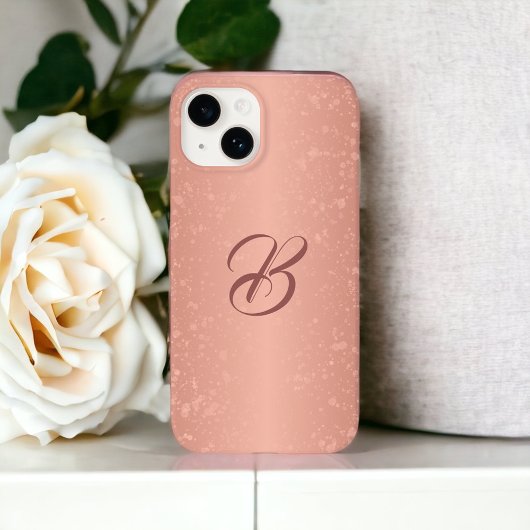 Sparkle Rose Gold Look Mit Monogramm iPhone Case