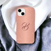 Sparkle Rose Gold Look Mit Monogramm iPhone Case