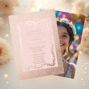 Sparkle Rose Goldene Foil Quinceñera Einladung Ros