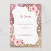 Sparkle Rose Goldmedaille Glitzer Blumenzwiebeldet Begleitkarte (Vorderseite)