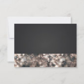 Sparkle Sequins Glamour Black Wedding RSVP Card Karte (Rückseite)