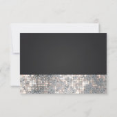 Sparkle Sequins Glamour Black Wedding RSVP Card Karte (Rückseite)