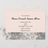 Sparkle Sequins Glamour Wedding Invitation Card Einladung (Vorne/Hinten)