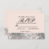 Sparkle Sequins Glamour Wedding RSVP Card (Vorne/Hinten)