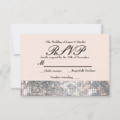 Sparkle Sequins Glamour Wedding RSVP Card Karte (Vorderseite)