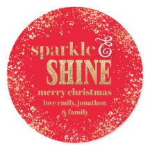 Sparkle Shine Gold Typografie Frohe Weihnachten Ro