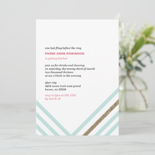 Sparkle & Shine - Junggeselinnen-Abschied Einladung (Stehend Vorderseite)