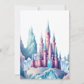 Sparkle Silver Frozen Königreich Burg 1. Geburtsta Einladung (Rückseite)