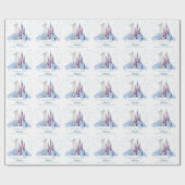 Sparkle Silver Frozen Königreich Burg 1. Geburtsta Geschenkpapier (Flach)