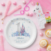 Sparkle Silver Frozen Königreich Burg 1. Geburtsta Pappteller (Party)