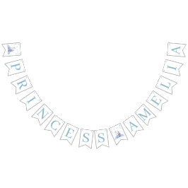 Sparkle Silver Frozen Königreich Burg 1. Geburtsta Wimpelkette