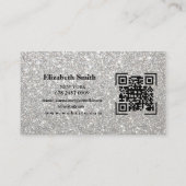 Sparkle Silver Glitzer Business Card Visitenkarte (Rückseite)