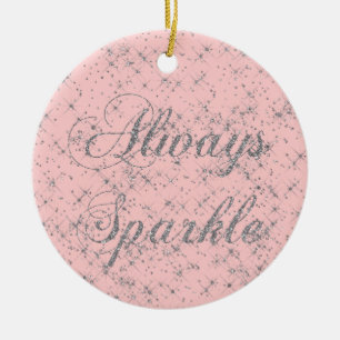 Sparkle Silver Glitzer Keramikornament