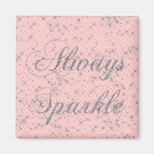 Sparkle Silver Glitzer Magnet (Vorne)