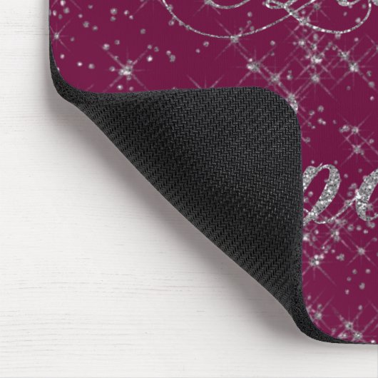 Sparkle Silver Glitzer Mousepad (Ecke)