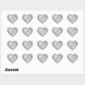 Sparkle Silver Heart 25. Hochzeitstag Herz-Aufkleber (Blatt)