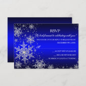 Sparkle Snowflake Blue Christmas Party UAWG RSVP Karte (Vorne/Hinten)