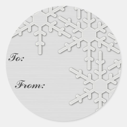 Sparkle Snowflake Design Runder Aufkleber (Vorderseite)