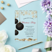 Sparkle Snowflakes Black Balls Corporate Christmas Acryleinladungen (In Situ (Hochzeit))