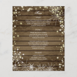 Sparkle Snowflakes und Barn Wood Wedding Menu