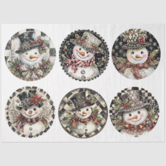 Sparkle Snowman Rounds Seidenpapier