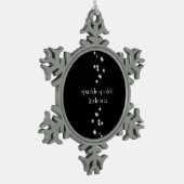 Sparkle Sparkle Little Star Black Starlight Schneeflocken Zinn-Ornament (Links)
