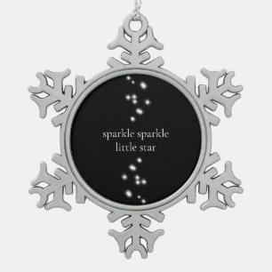 Sparkle Sparkle Little Star Black Starlight Schneeflocken Zinn-Ornament