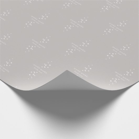 Sparkle Sparkle Little Star Silver Grau Starlight Geschenkpapier (Ecke)