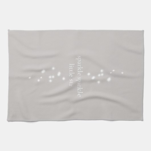 Sparkle Sparkle Little Star Silver Grau Starlight Geschirrtuch (Horizontal)