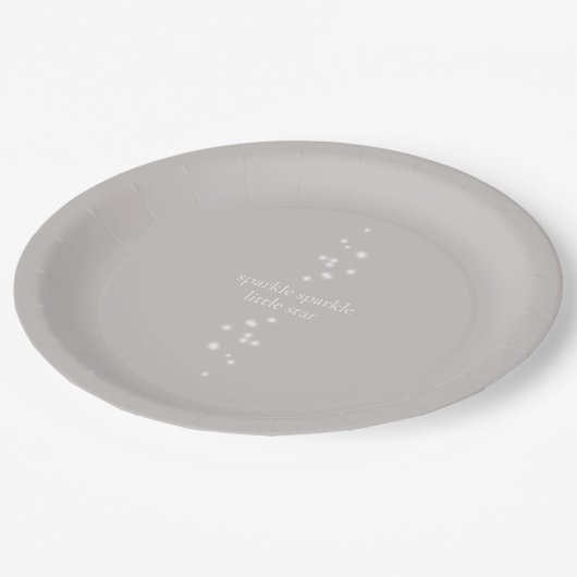 Sparkle Sparkle Little Star Silver Grau Starlight Pappteller (Schrägansicht)