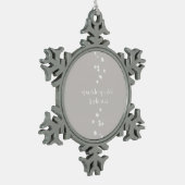Sparkle Sparkle Little Star Silver Grau Starlight Schneeflocken Zinn-Ornament (Links)