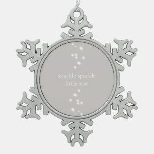 Sparkle Sparkle Little Star Silver Grau Starlight Schneeflocken Zinn-Ornament