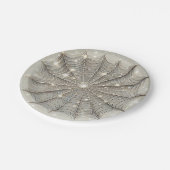 Sparkle Spiderweb Whimsical Tan Halloween-Party Pappteller (Schrägansicht)