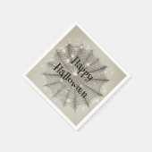 Sparkle Spiderweb Whimsical Tan Halloween-Party Serviette (Ecke)