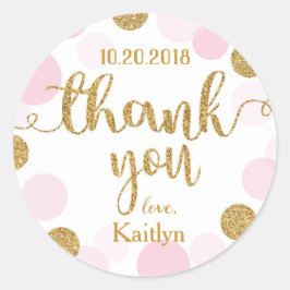 Sparkle Sprinkle Punkte Dankeschön Label Runder Aufkleber