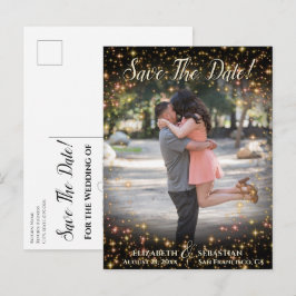 Sparkle Stars Foto Overlay Wedding Save the Date Ankündigungspostkarte