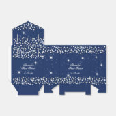 Sparkle Stars Silver Dots Navy Blue Geschenkschachtel (Ungefaltet)