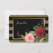 Sparkle Stripe Rose Bridesmaid Einladung (Vorderseite)