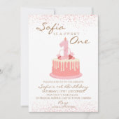 Sparkle Sweet One 1. Geburtstag Party Einladung (Vorderseite)