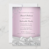 Sparkle Tiara & Heelses 16 . Geburtstag Pink Einladung (Rückseite)