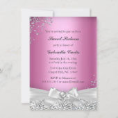 Sparkle Tiara & Heelses Sweet 16 Einladend Rosa Einladung (Rückseite)