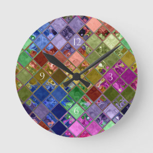 Sparkle Tiles Mosaic Art Runde Wanduhr