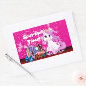 Sparkle Time, Niedlich Pony, Modeaufkleber Rechteckiger Aufkleber (Umschlag)